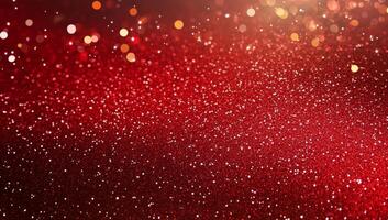 Vibrant red glittering particles shimmering in a sparkling background during a festive celebration photo
