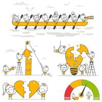 Digital Business Concept illustrations. Large set. vector