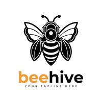 Bee hive logo design vector