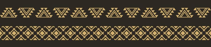 line pattern aztec gold in dark color, traditional textile pattern vector
