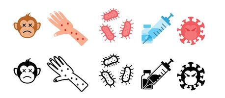 monkey pox icon bundle viruses and vaccine vector