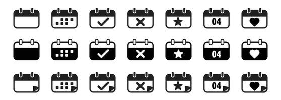 calender date icon bundle time appointment symbol vector