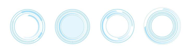 Circle technology frame border, futuristic digital shape border overlay vector