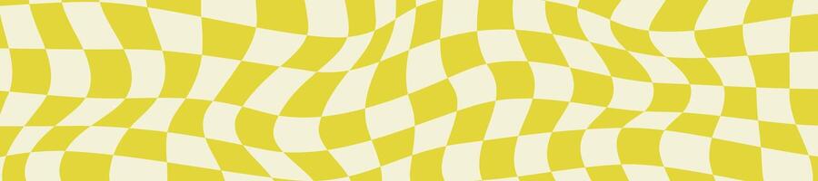 trippy retro tile yellow background checker board pattern vector
