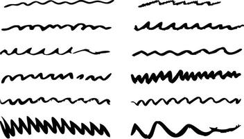 Set of hand drawn wavy lines. illustration isolated on white background vector