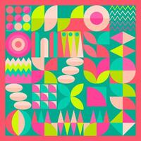 Geometric Abstract Background with Spectacular Fun Color Palette. Suitable for cover, poster, banner, template, flyer, brochure, wallpaper, web design, etc. vector