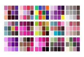 Magenta color palette. Trend color palette guide template. Fit for fashion designers, business, and paints colors company. Match combinations. Eps 10. vector
