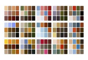 Autumn color palette. Trend color palette guide template. Fit for fashion designers, business, and paints colors company. Match combinations. Eps 10. vector