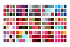 Amaranth color palette. Trend color palette guide template. Fit for fashion designers, business, and paints colors company. Match combinations. Eps 10. vector