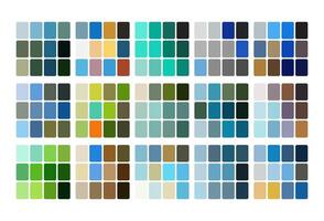 Turquoise color palette. Trend color palette guide template. Fit for fashion designers, business, and paints colors company. Match combinations. Eps 10. vector