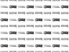 Chalk underlines and stroke line set. Seamless chalk pattern. Crayon hand drawn pencil lines. Charcoal pencil straight horizontal lines, spirals,scribbles. stylish background vector