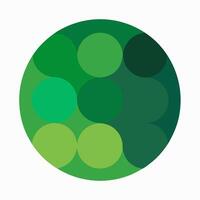 A green circle with circles on it vector