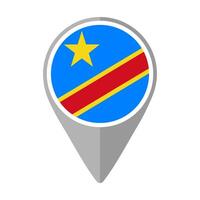 Congo DemRep Flag on Location Pin vector