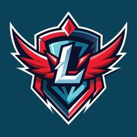 The logo for a team with wings vector