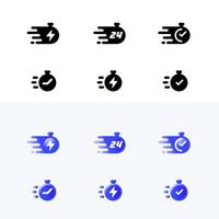 Fast time Quick support icons vector