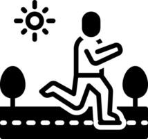 Solid black icon for run vector