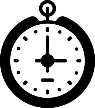sólido negro icono para reloj vector