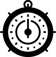 Solid black icon for timer vector