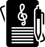 Solid black icon for note vector