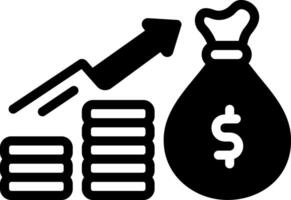 Solid black icon for earnings vector