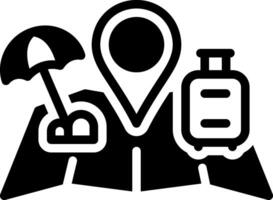Solid black icon for destination vector