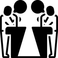 Solid black icon for debate vector