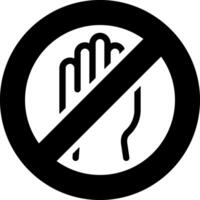 Solid black icon for not allowed vector
