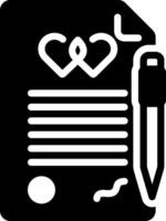 Solid black icon for declaration vector
