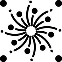 Solid black icon for fireworks vector
