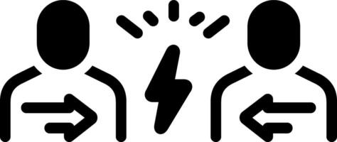 Solid black icon for confrontation vector