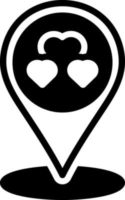 Solid black icon for pin