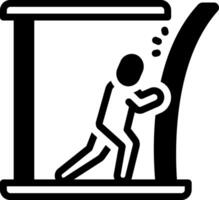 Solid black icon for overcoming vector