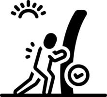Solid black icon for challenge accepted vector