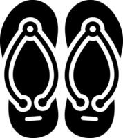 Solid black icon for flip flops vector