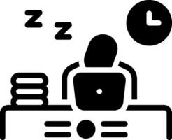 Solid black icon for overtime vector