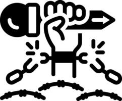 Solid black icon for freedom of expression vector