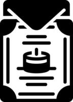 Solid black icon for invitation vector