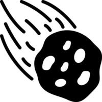 Solid black icon for asteroid vector