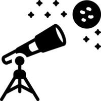 Solid black icon for telescope vector