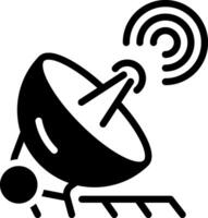 Solid black icon for ground station vector