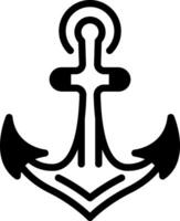 Solid black icon for anchor vector