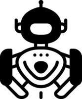 Solid black icon for robot vector