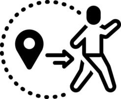 Solid black icon for out of zone vector