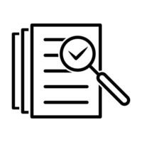 Audit icon magnifying glass like check assess. verify service critique process, scrutiny plan for graphic design, logo, web site, social media, mobile app, ui vector