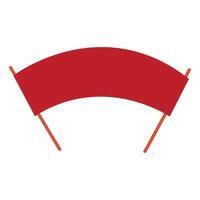Curved Red Banner With Two Poles vector