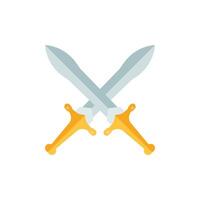 Old medieval sword icon in flat style. Weapon illustration on isolated background. Razor blade sign business concept. vector