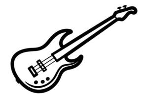 Guiter line art illustration on white background vector