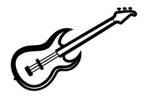 Guiter line art icon isolated on white background vector