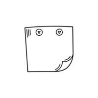 Hand drawn memo paper sheet icon in flat style. Doodle sketch illustration on isolated background. Doodle page sign business concept. vector