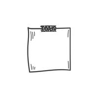 Hand drawn memo paper sheet icon in flat style. Doodle sketch illustration on isolated background. Doodle page sign business concept. vector